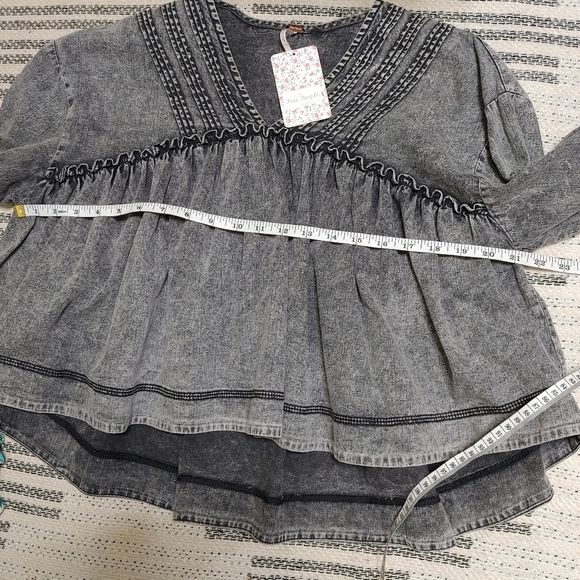 FREE People denim peplum top size XS - Picture 13 of 15